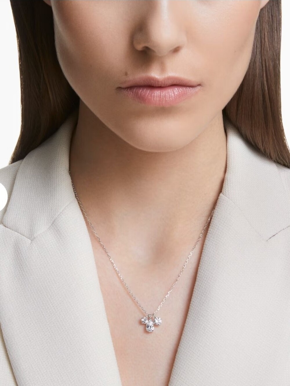 Swarovski Mesmera Pendant Mixed Cuts, Cluster, White, Rhodium Plated-Like New